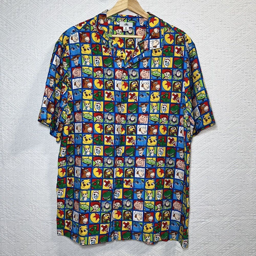 Disney Parks Toy Story 4 Men's Button Down Camp Hawaiian Style Shirt Size M
